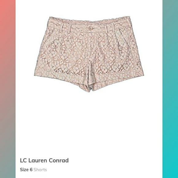 LC Lauren Conrad Lace Shorts Tan Nude Pink - Picture 1 of 4